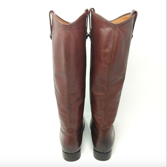 Frye Melissa Button Brown Leather Tall Boots Size 6 - Picture 3 of 5